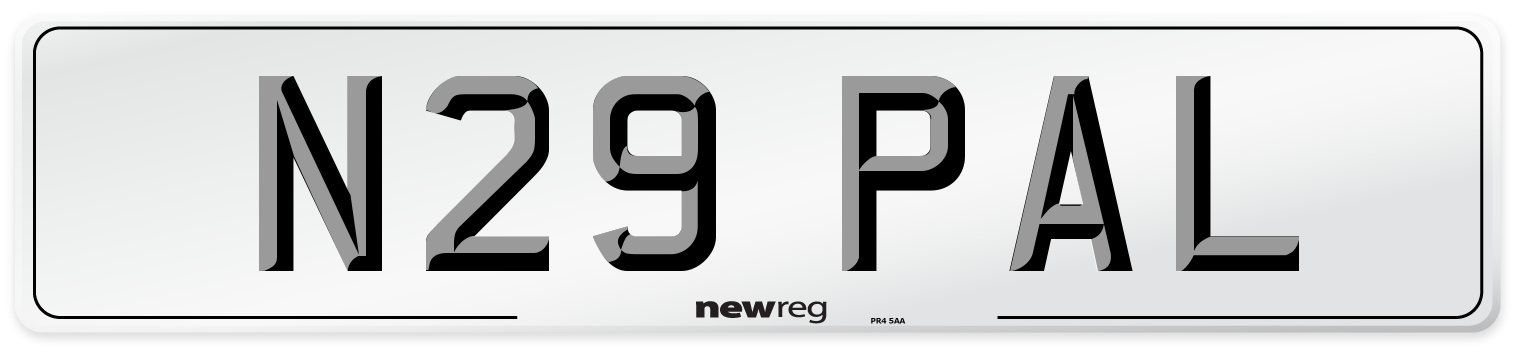 N29 PAL Number Plate from New Reg